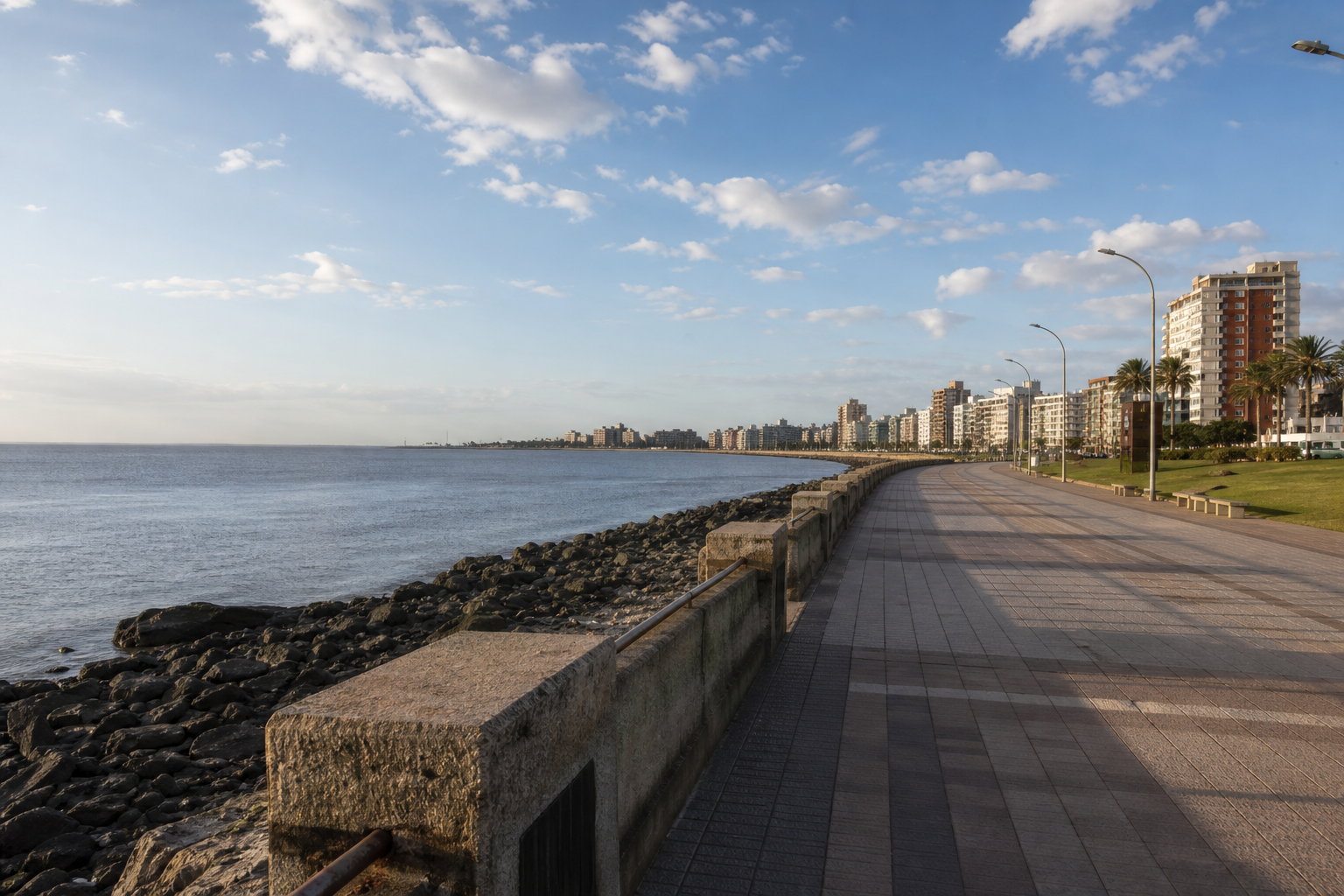 Rambla de Montevideo junto al río